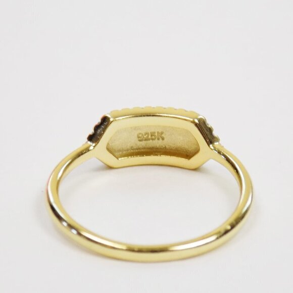 new in box! dainty stacking layering rings signet ring pave cz - Picture 3 of 4